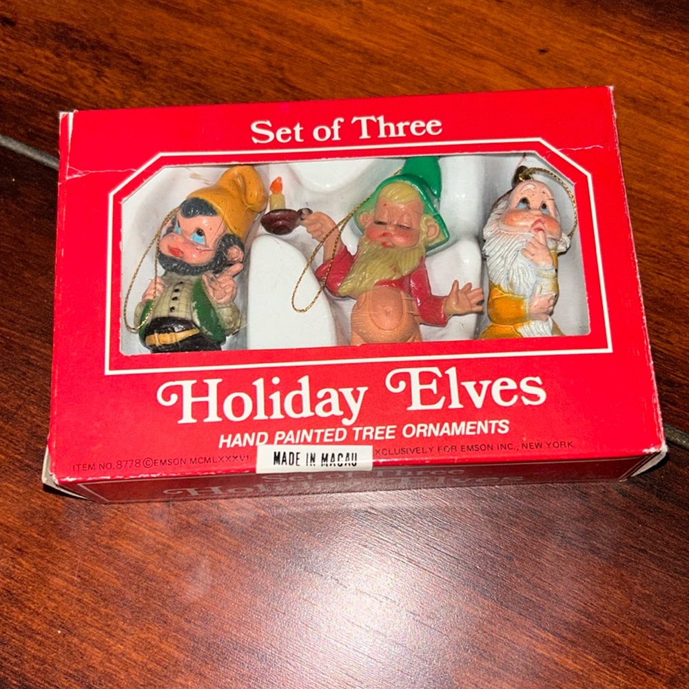 Vintage elf hang ups